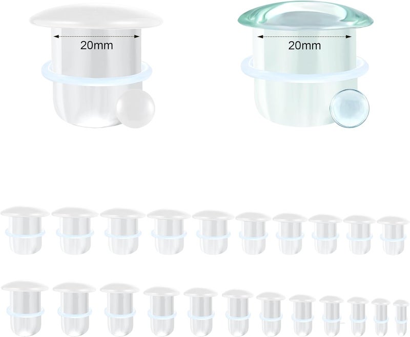 AccGin Store Glass Ear Stretching Kit Single Flare Plugs & Rubber Rings Unique 1mm Increments 3mm-25mm Gradual Sizing Smooth Glass Gauges for Daily Wear Earring Expander Stretcher Piercing Body Jewelry 4Pcs - Image 2